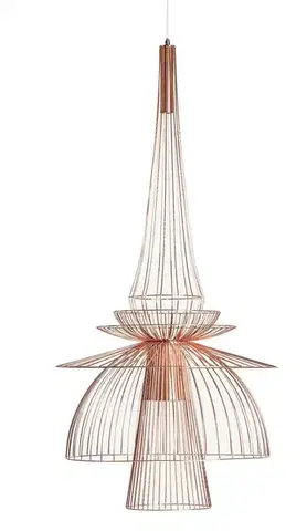 Estila Luxusní art deco měděný závěsný stropní lustr Fluer v atypickém tvaru s florálním vzhledem 145 cm