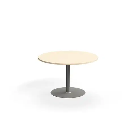 Stůl VERTICUS, Ø1200x720 mm, bříza/stříbrná