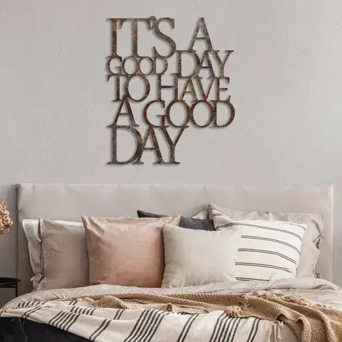 Dekorativní kovový doplněk na zeď Rusty Have a Good Day