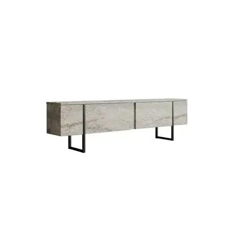 Televizní stolek Luxe Travertine and Black