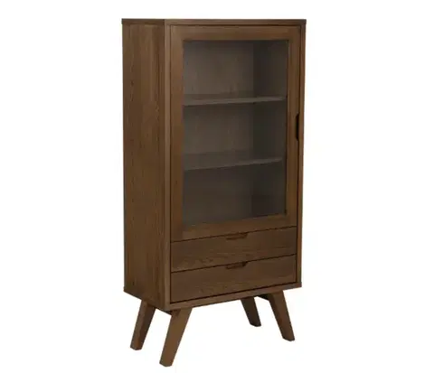 Actona Vitrína A-LINE 145 cm kouřový dub