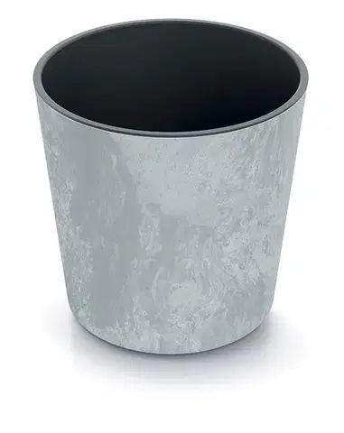 Prosperplast Květináč NURBI ROUNDED BETON EFFECT šedivý, varianta 25 cm