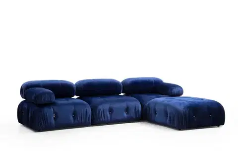 Rohová sedací souprava Bubble Velvet Blue L1-O1-1R-PUF