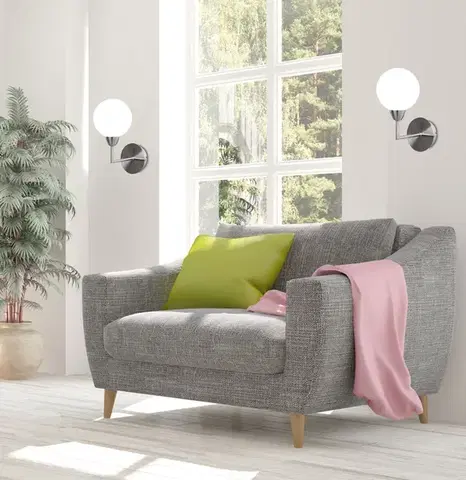 Nástěnná lampa Logos, saténová, 1x25W, stínidlo G9, bílá