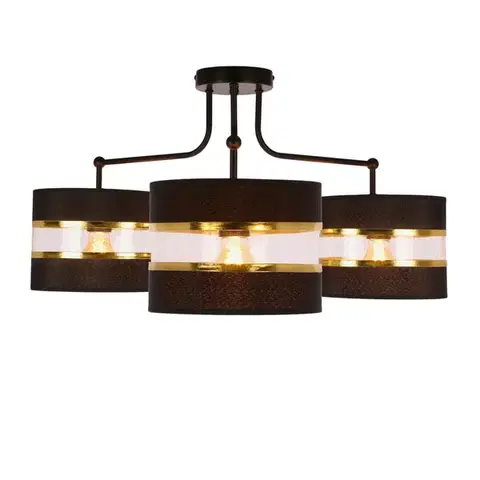 Závěsná lampa Andy černá, e27, stínidlo černé+zlaté