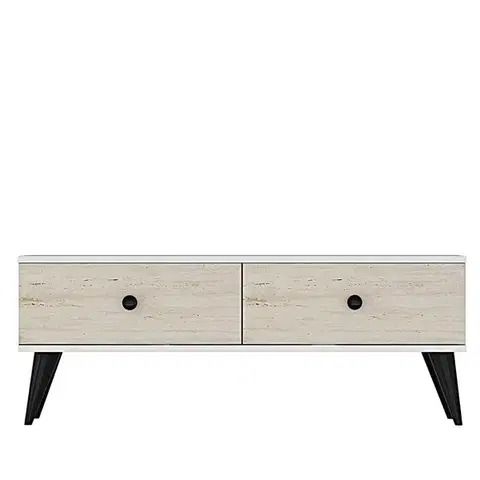 TV stolek Mona 120 - White, Travertine