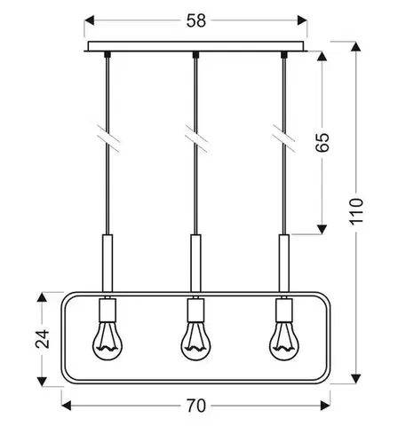 Závěsná lampa FRAME 3xE27 Candellux