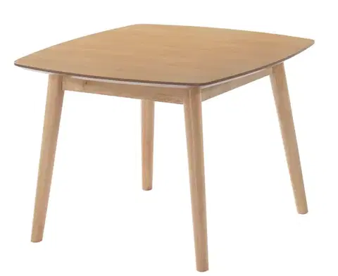 Estila Designový čtvercový příruční stolek Nordica Clara ze světle hnědého dřeva se čtyřmi masivními nožičkami v provedení dub 60cm