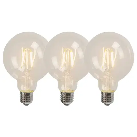 Sada 3 LED filamentových žárovek E27 G95 4W 320lm 2700K