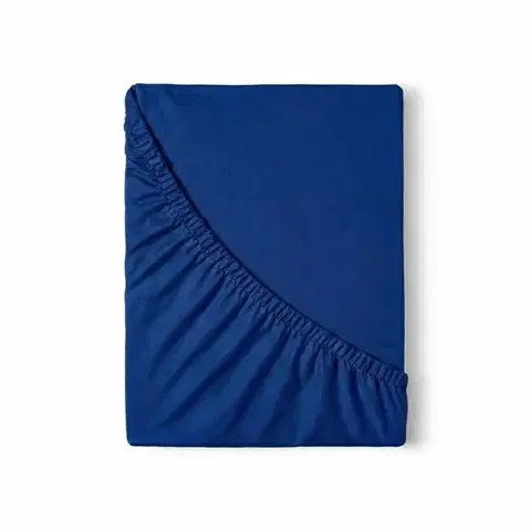Kvalitex Saténové prostěradlo s gumou tmavě modrá, 100 x 200 cm