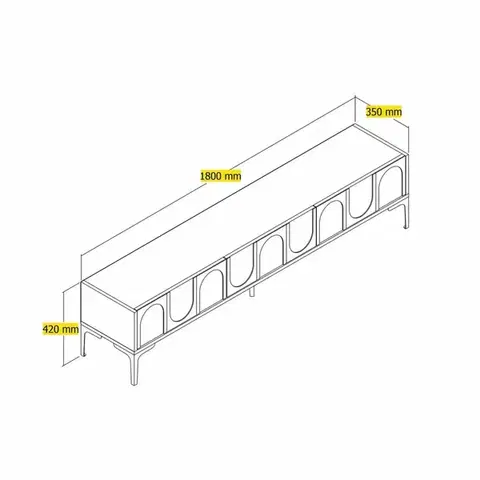 TV stolek Lyon 42 - White, Black