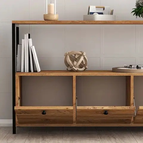 Konzolový stolek Nero v2 - Atlantic Pine, Black