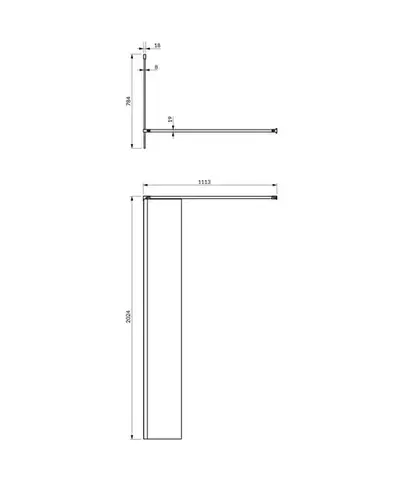 OMNIRES MARINA walk-in, 80 cm černá mat / transparent /BLMTR/ DNR80XBLTR