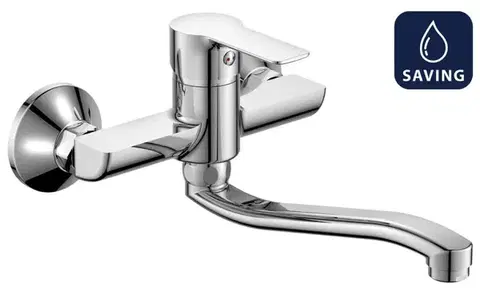 Bruckner BARON nástěnná baterie, úsporný perlátor 3,8 l/min, chrom 612.015.11