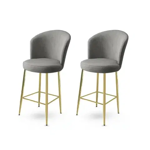 Sada barových židlí Fora Grey and Gold, 2 ks, 2 ks