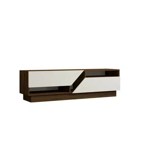 Televizní stolek Koza Walnut and White