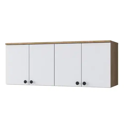 Nástěnná skříňka Bany Walnut and White
