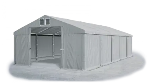 Skladový stan 5x10x2,5m střecha PVC 560g/m2 boky PVC 500g/m2 konstrukce ZIMA PLUS Šedá Šedá Šedá