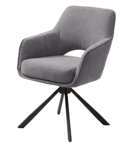 Estila Otočná jídelní židle Mille, šedá žinylka