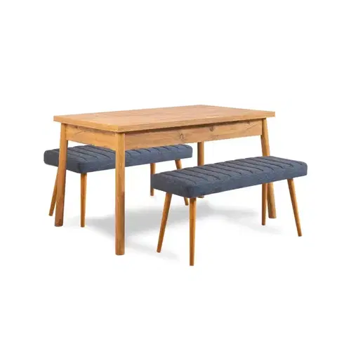 Jídelní set se stolem a lavicí (3 kusy) Costa 1048 - Atlantic Pine, Dark Blue