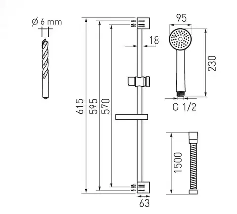 NOVASERVIS Sprchová souprava chrom KIT04,0