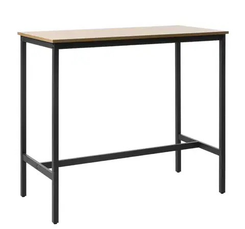 Estila Barový stůl Holstebro, světlý dub/černý kov, 120 cm