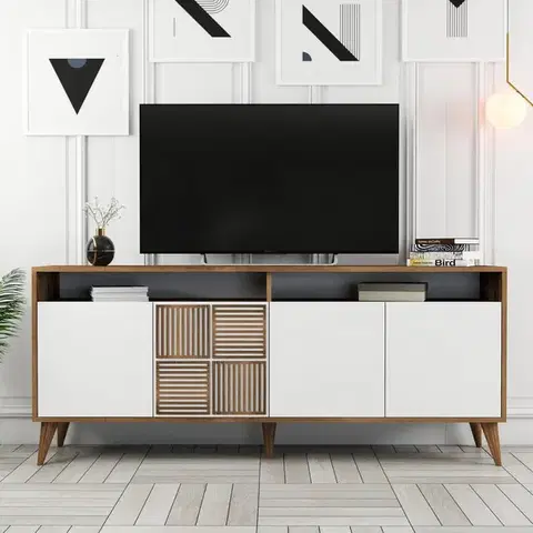 Konzolový stolek Milan - Walnut, White