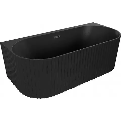 MEXEN/S Sella volně stojící vana nástěnná reliéf 170 x 80, černá mat, sifon a přepad černá 52711708071-70