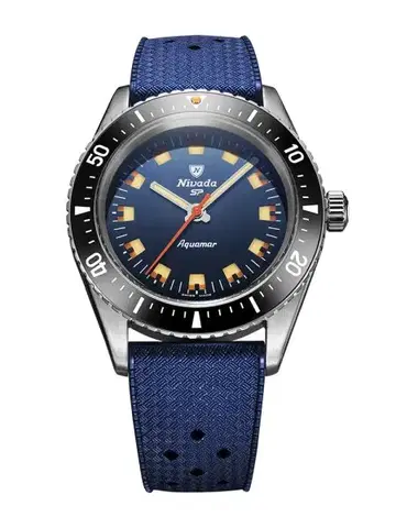 Nivada Grenchen Aquamar Blue - Blue Rubber tropic