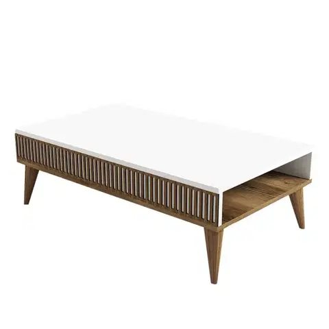 Konferenční stolek Milan - Walnut, White