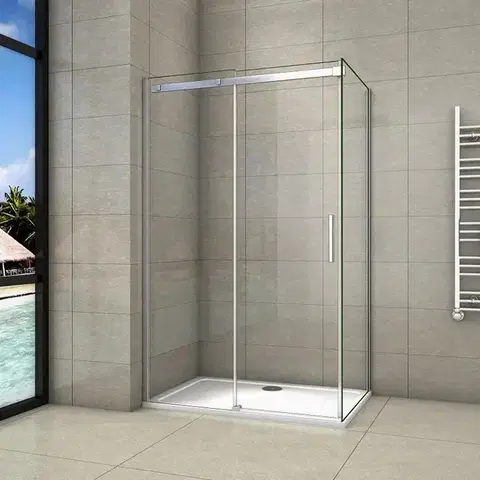 H K Obdélníkový sprchový kout HARMONY 100x80, L/P varianta včetně sprchové vaničky z litého mramoru SE-HARMONY10080/ROCKY-10080