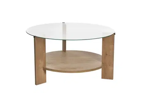 Konferenční stolek Clara - Sapphire Oak, Transparent