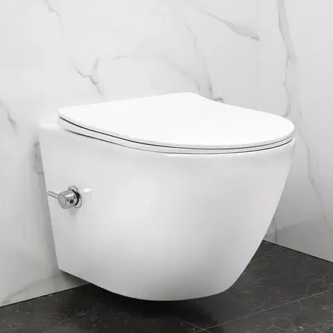 REA Závěsná WC mísa Carlo Lux Rimless s funkcí bidetu REA-C9701