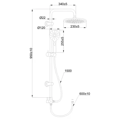 INVENA Sprchový sloup černá AU-03-D04-C
