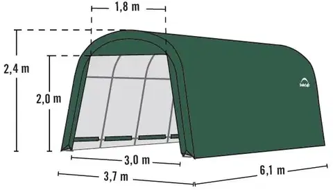 Náhradní plachta pro garáž 3,7 x 6,1 m zelená Dekorhome