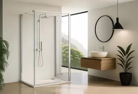 REA/S Sprchový kout Atlas 90x80 Chrome vlevo KPL-K4760