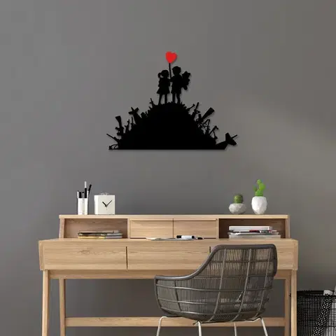 Dekorativní kovový doplněk na zeď Banksy - 1