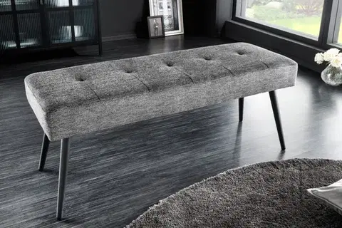 Estila Moderní čalouněná lavice Soreli tmavě šedý textil 100 cm