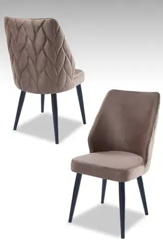 Sada židlí (2 kusy) Pufi - Cappuccino, Black