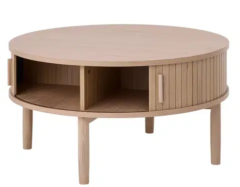 Estila Konferenční stolek Alborg, světlý dub, Ø 85 cm
