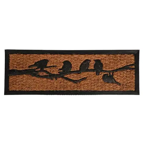 Esschert Design Kokosová rohožka Birds 75 x 25 cm černá/hnědá