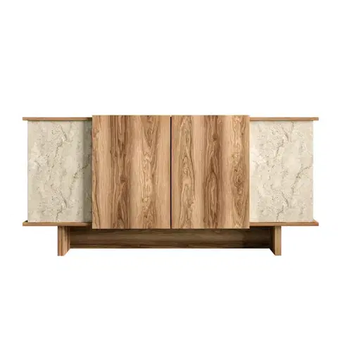 Konzolový stolek Diana - Travertine, Walnut