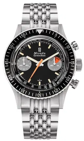 Nivada Grenchen Chronomaster Orange Boy SL Inter. Bezel - Manual - Rubber tropic