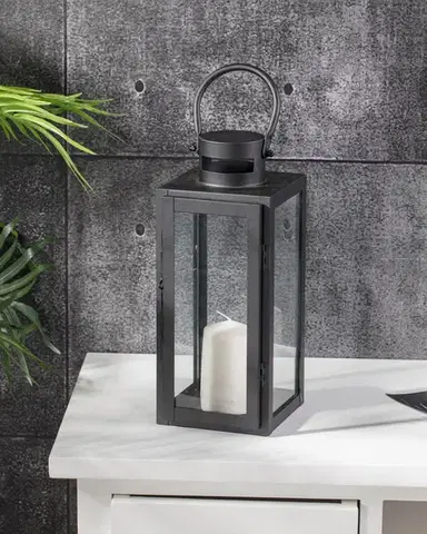 Kovová lucerna  Elegance black výška 30cm