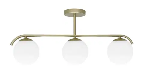 Stropní lampa AMADEO mosazná 3x40W E14 bílé stínidlo