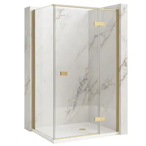 REA/S Sprchový kout Atlas 100x90 Brush Gold vpravo KPL-K4475