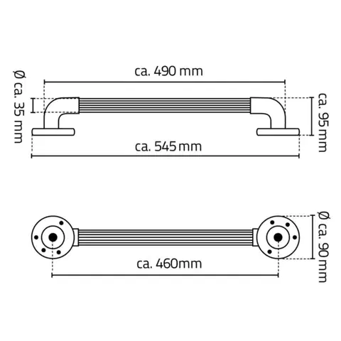 RIDDER Pevnostní madlo plastové, 450, chrom A1014537