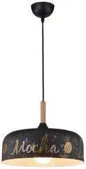 Černo-zlatá kuchyňská závěsná lampa 1xE27 Mocca