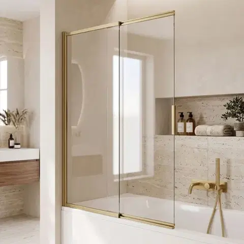 REA Vanová zástěna posuvná Dario Brush Gold 100 REA-W7885