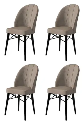 Sada židlí (4 kusy) Ritim - Cappuccino, Black